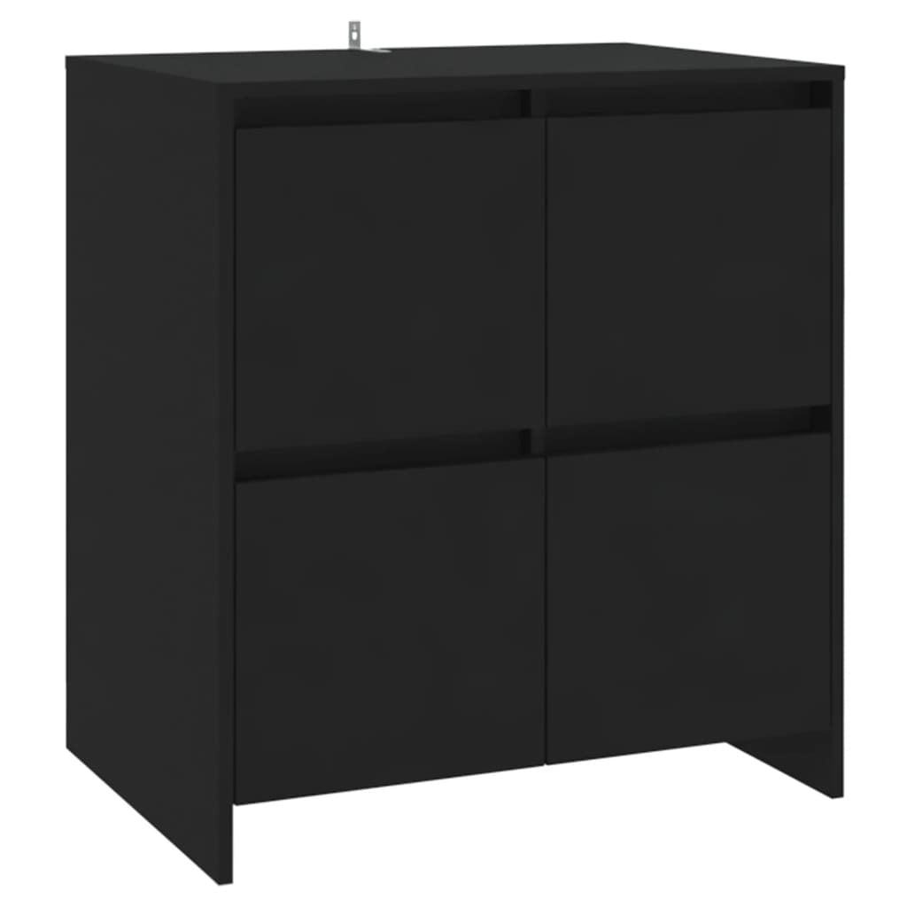 vidaXL Sideboards 2 pcs Black 70x41x75 cm Engineered Wood