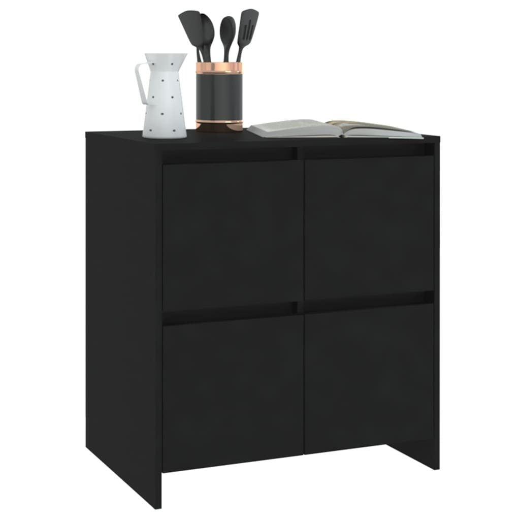 vidaXL Sideboards 2 pcs Black 70x41x75 cm Engineered Wood