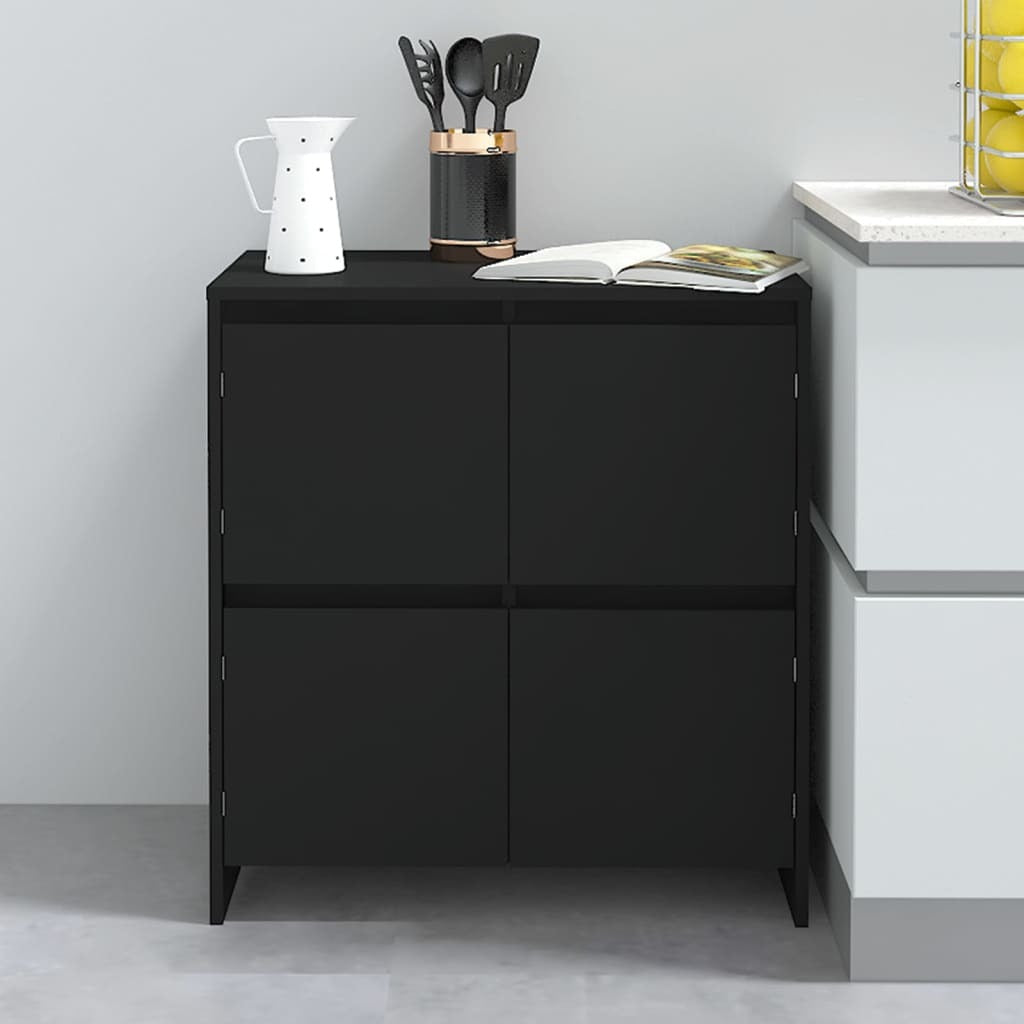 vidaXL Sideboards 2 pcs Black 70x41x75 cm Engineered Wood