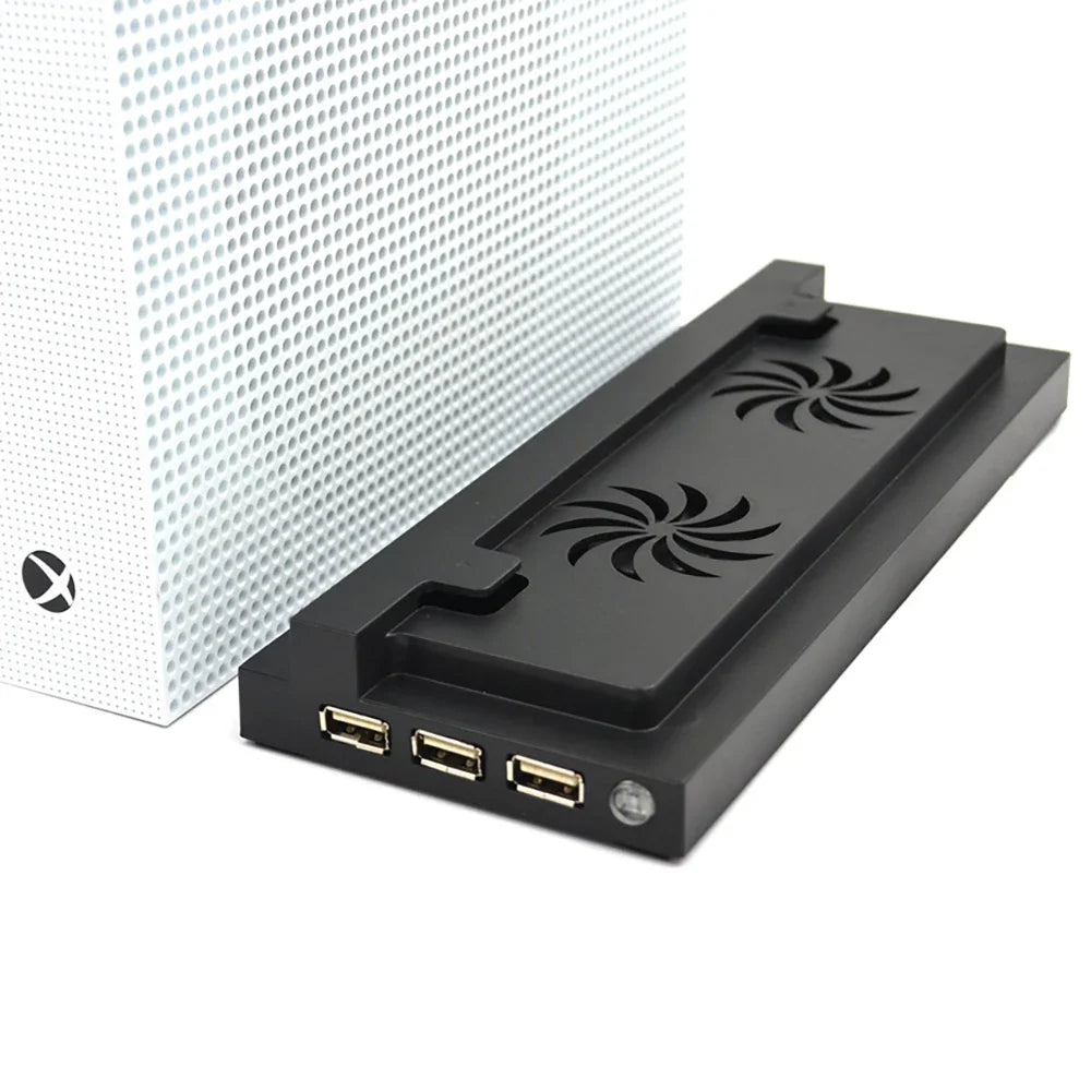 New Vertical Stand with Dual Cooling Fan for Xbox One S/Slim Game Console 3 USB Ports Hub Vertial Cooling Base/Dock Holder HUB