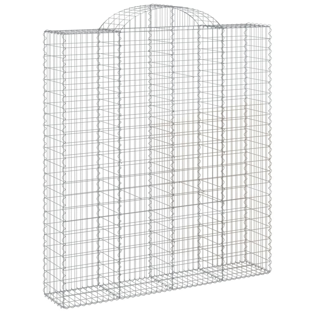 vidaXL Arched Gabion Baskets 9 pcs 200x50x220/240 cm Galvanised Iron