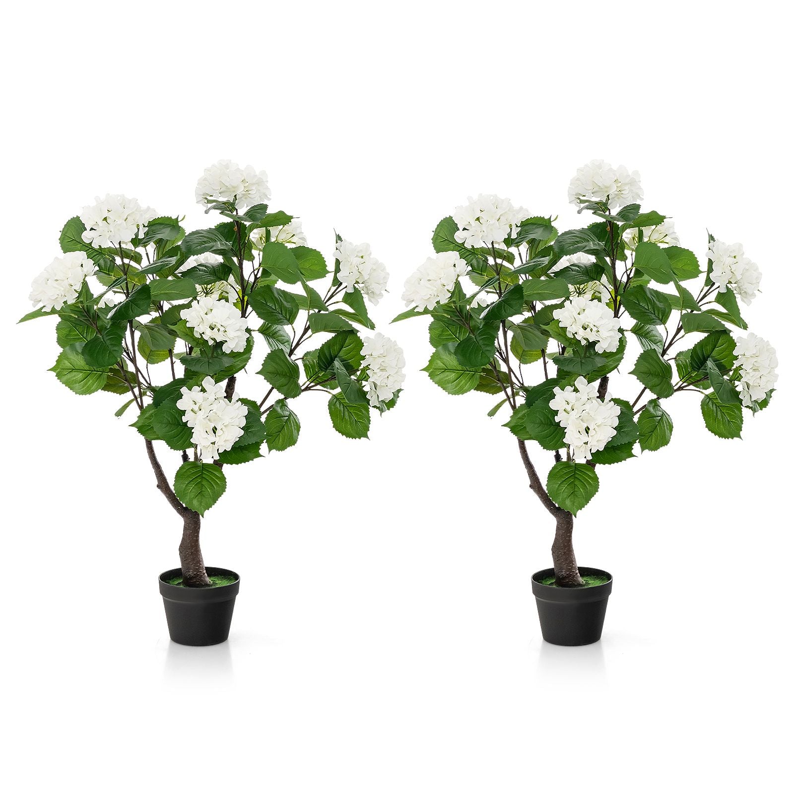 Artificial Hydrangea Tree with 11 White Flowers