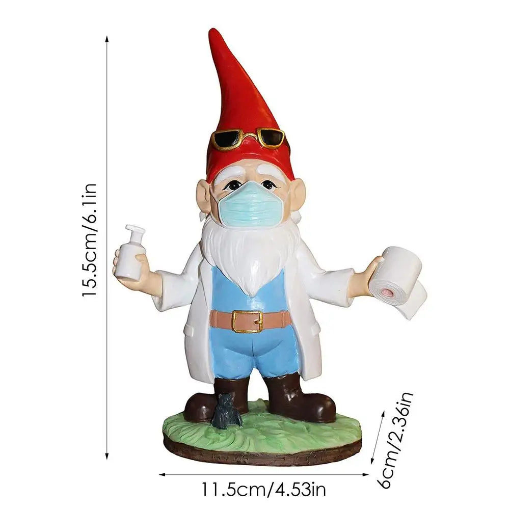 Funny Resin Figurines Garden Gnome White Beard Dwarf Garden Decoration Statue Gnome Decoration Villa Home Figurines Decoartion