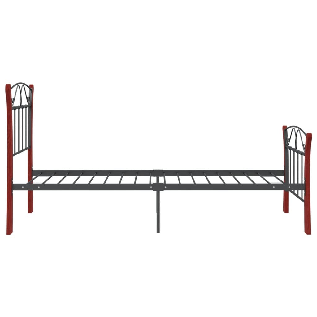 vidaXL Bed Frame without Mattress Black Metal 90x200 cm