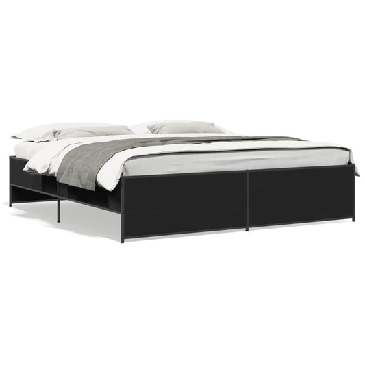 vidaXL Bed Frame without Mattress Black 180x200 cm Super King