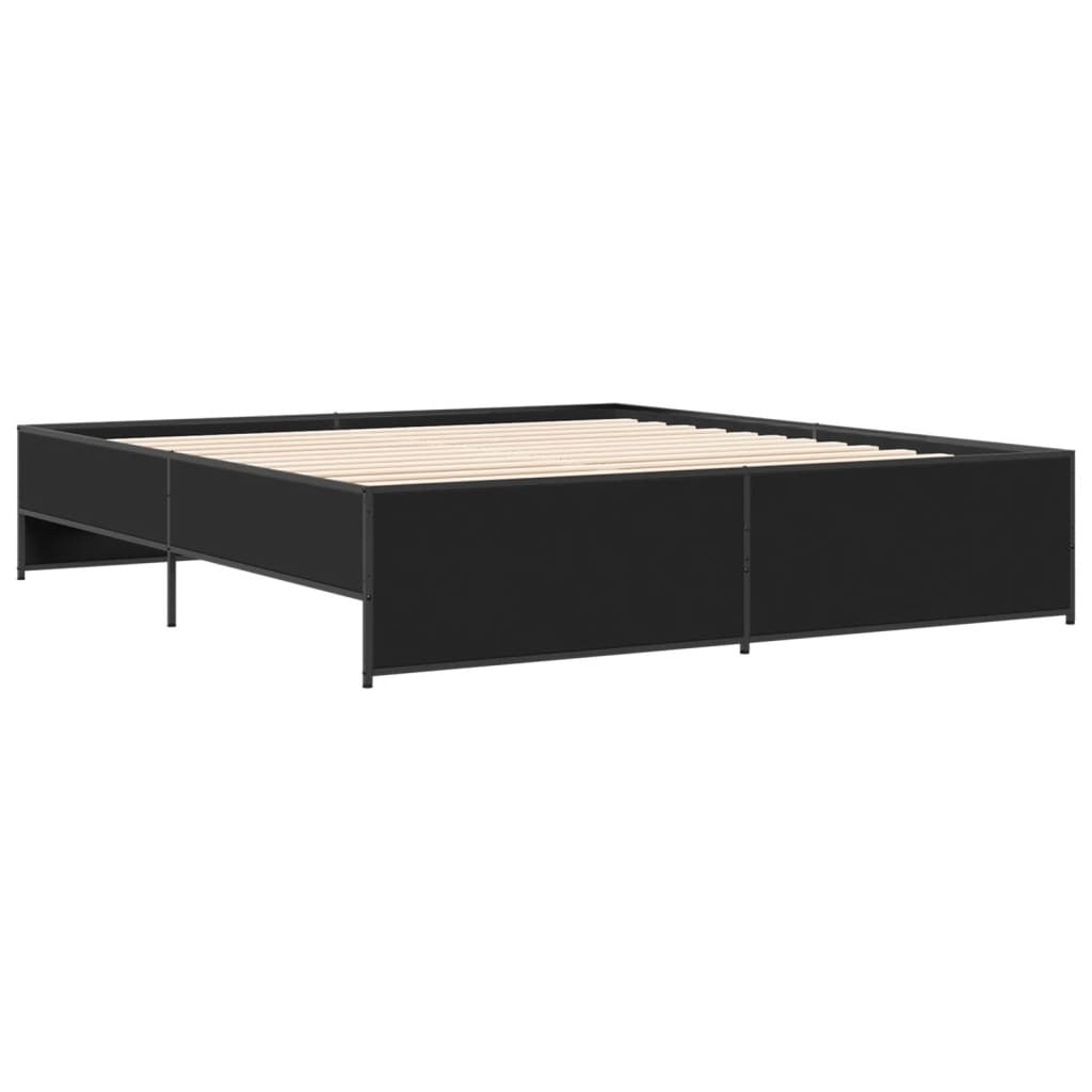 vidaXL Bed Frame without Mattress Black 180x200 cm Super King