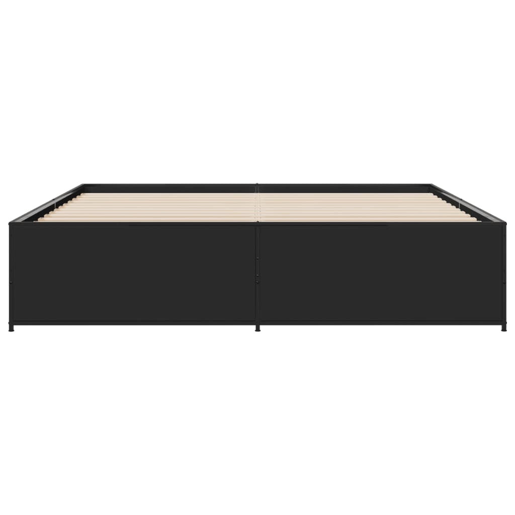 vidaXL Bed Frame without Mattress Black 180x200 cm Super King