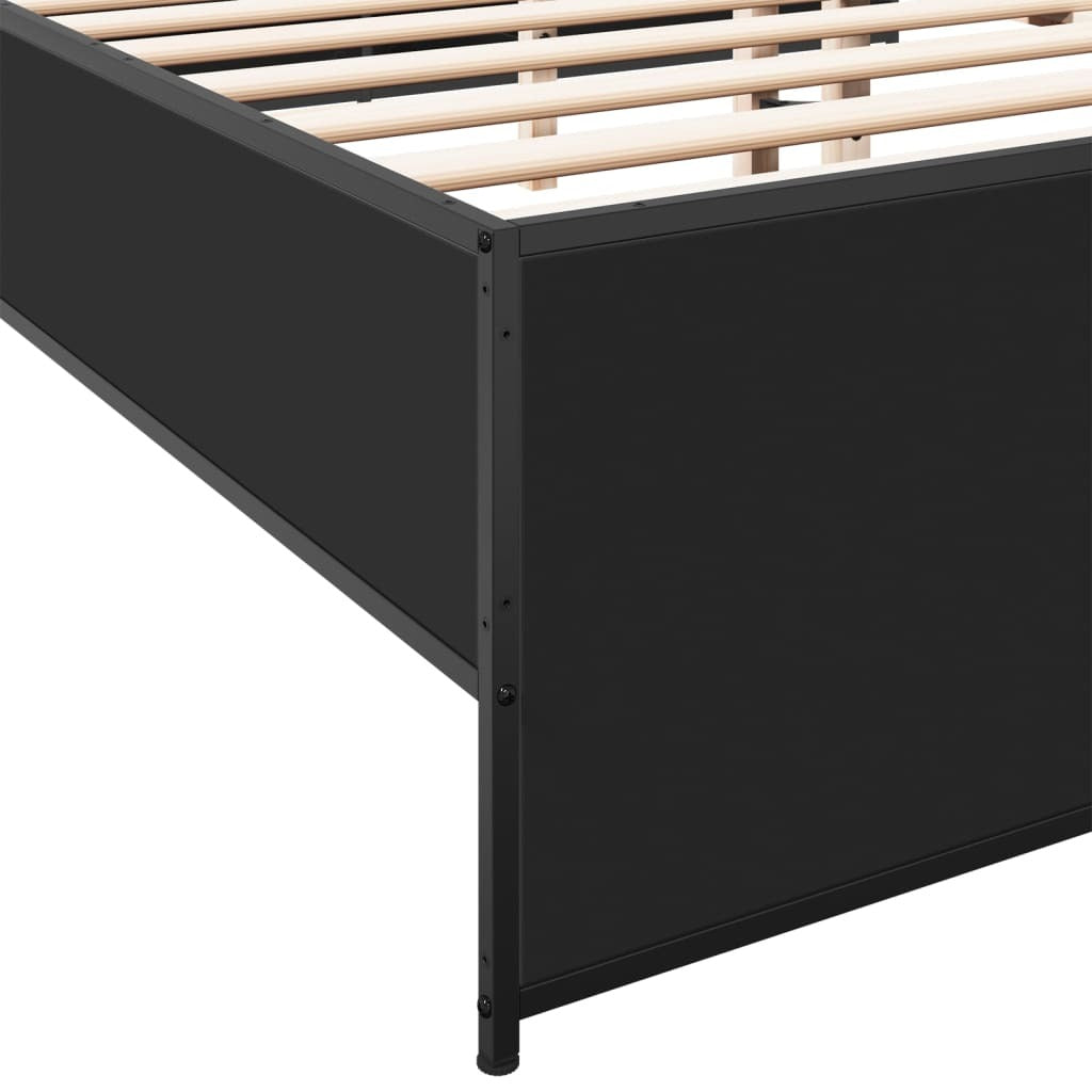 vidaXL Bed Frame without Mattress Black 180x200 cm Super King