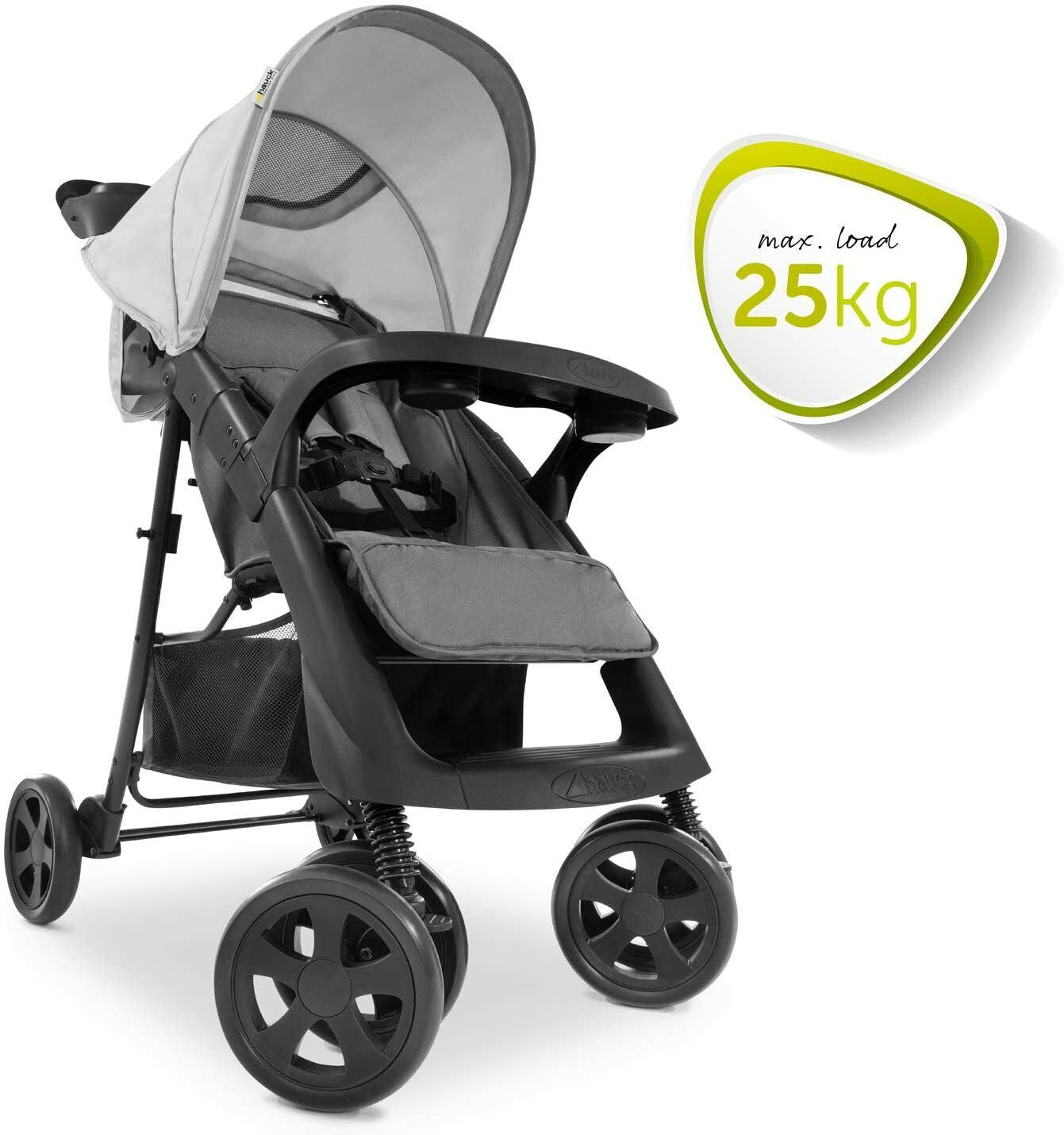 Hauck Shopper Neo II Pushchair Pram Buggy Stroller Grey+Raincover Upto 4 Years