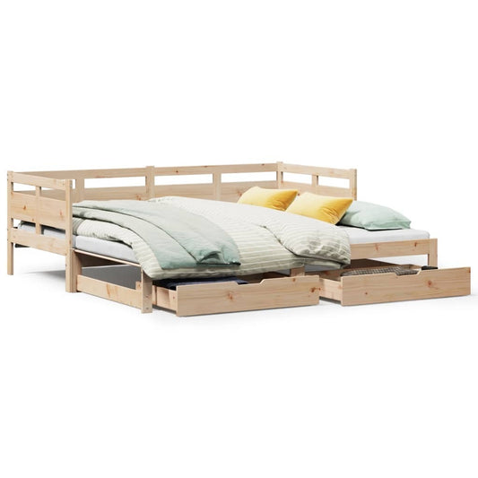 vidaXL Daybed with Trundle and Drawers without Mattress 80x200 cm