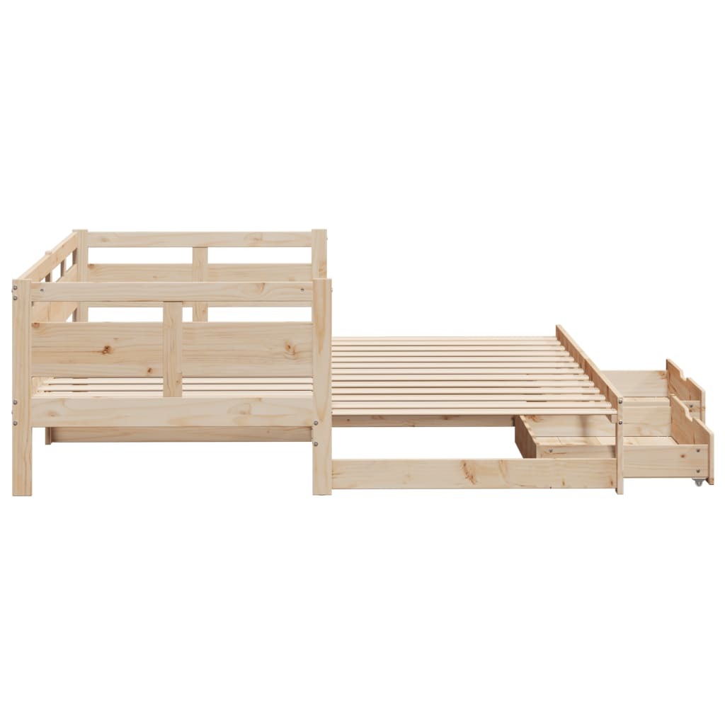 vidaXL Daybed with Trundle and Drawers without Mattress 80x200 cm