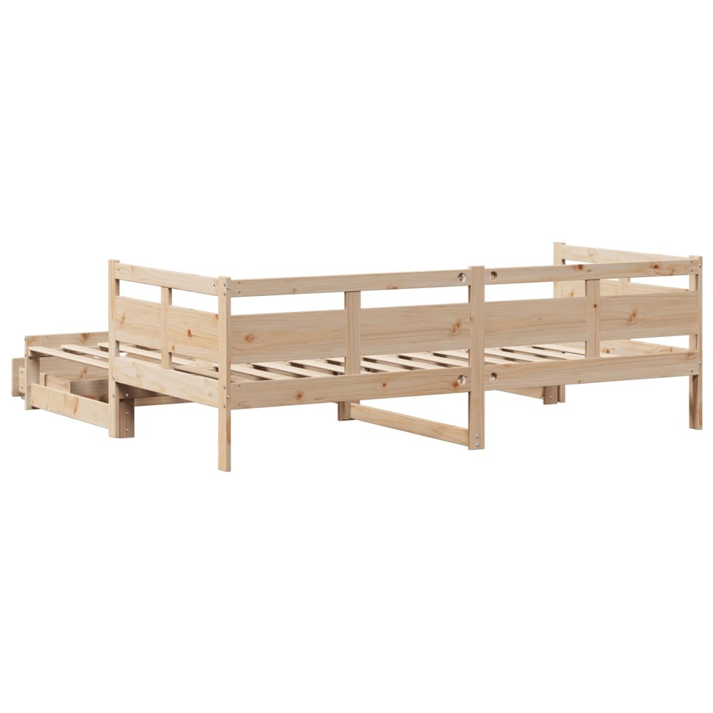 vidaXL Daybed with Trundle and Drawers without Mattress 80x200 cm