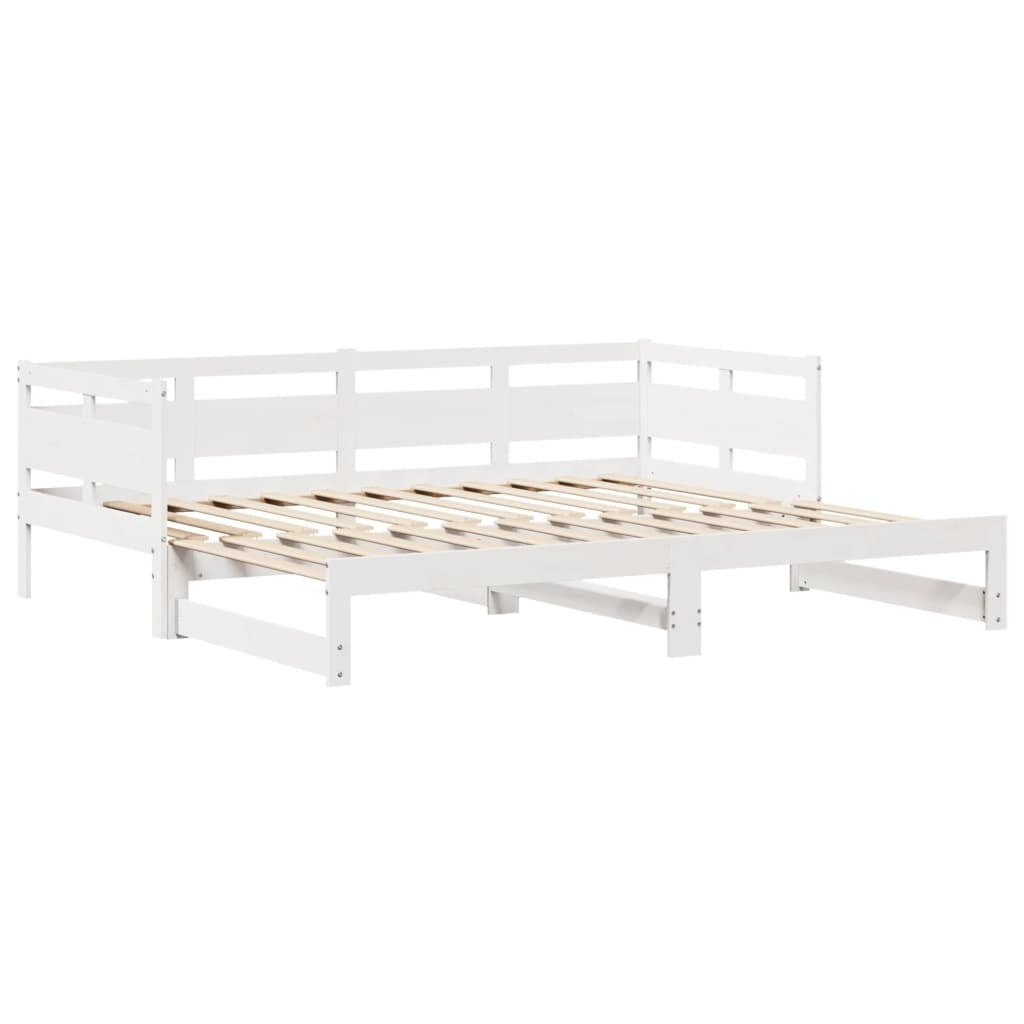 vidaXL Daybed with Trundle and Drawers without Mattress White 90x190 cm Single