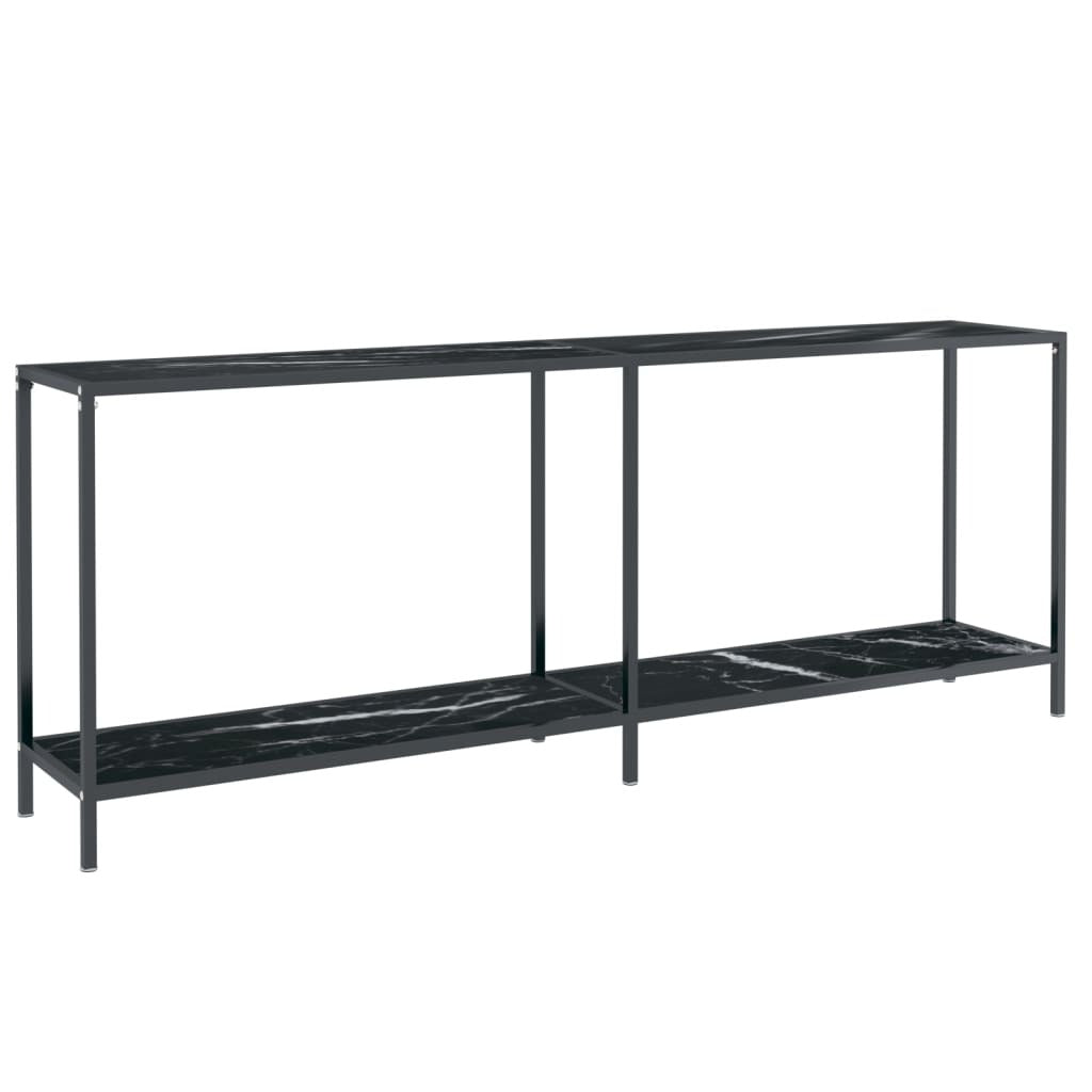 vidaXL Console Table Black 200x35x75.5 cm Tempered Glass