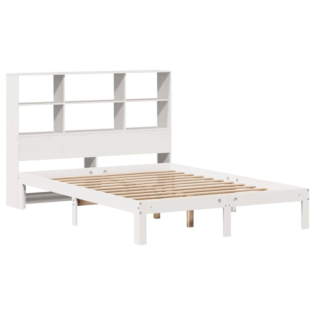 vidaXL Bookcase Bed without Mattress White 160x200cm Solid Wood Pine