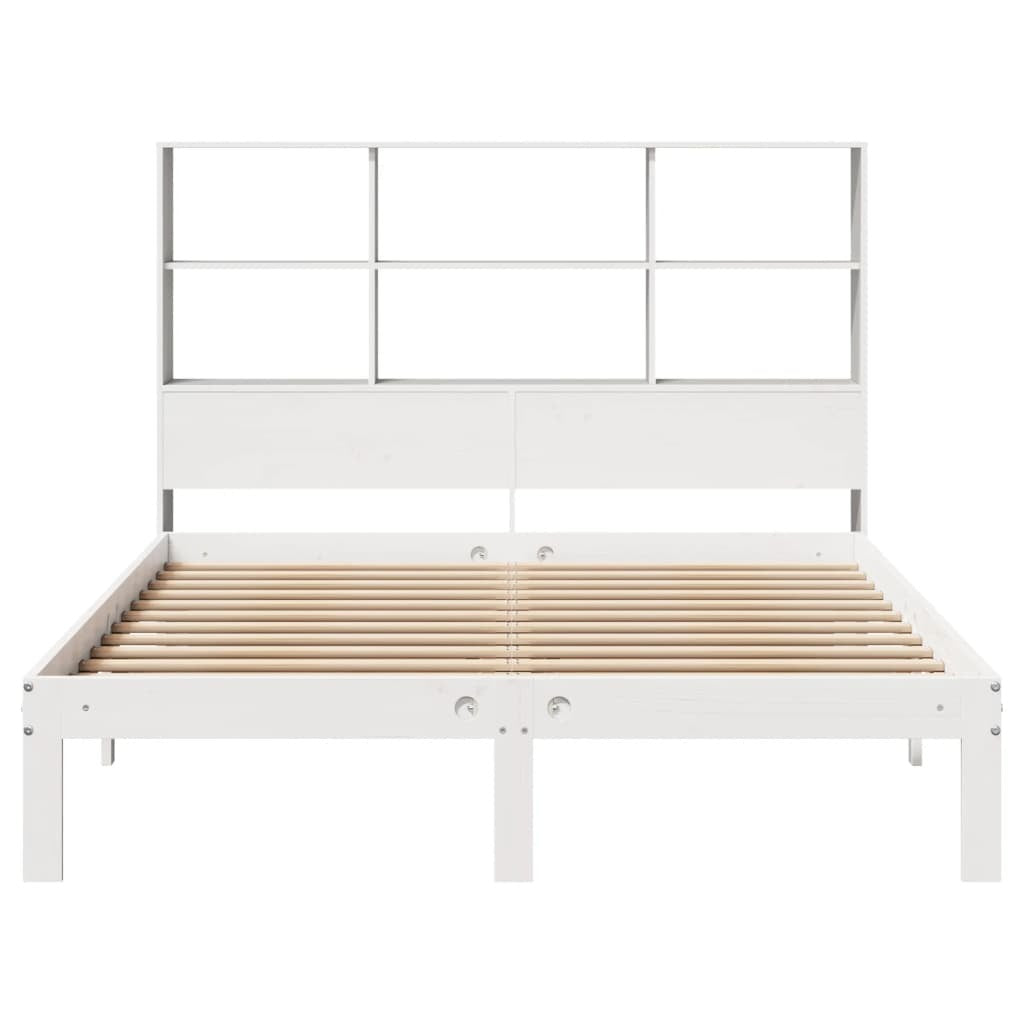 vidaXL Bookcase Bed without Mattress White 160x200cm Solid Wood Pine