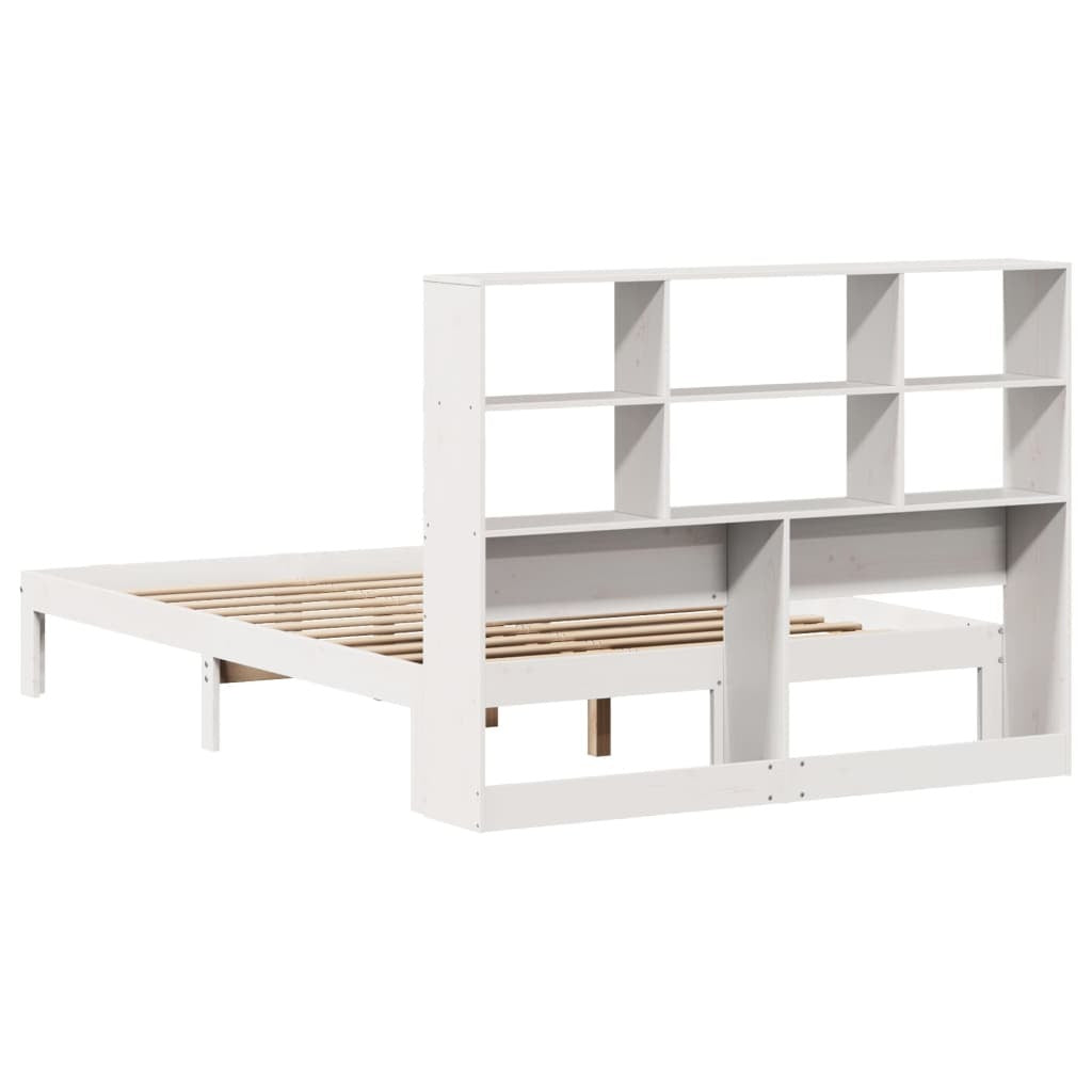 vidaXL Bookcase Bed without Mattress White 160x200cm Solid Wood Pine