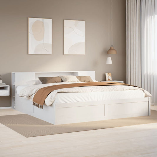 vidaXL Bed Frame without Mattress White 200x200 cm Solid Wood Pine