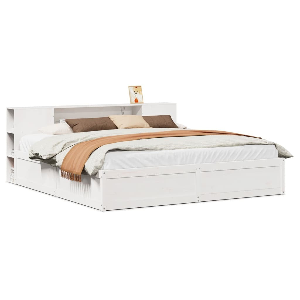 vidaXL Bed Frame without Mattress White 200x200 cm Solid Wood Pine