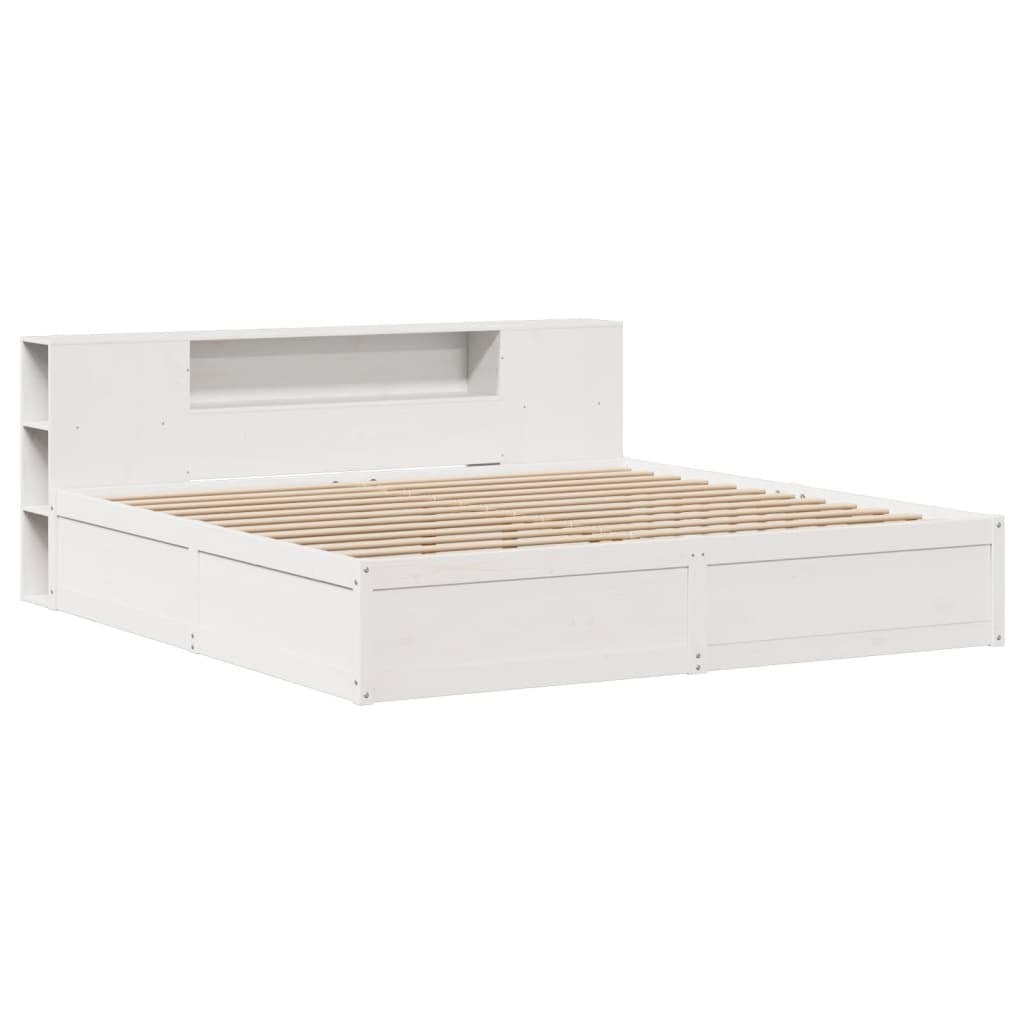 vidaXL Bed Frame without Mattress White 200x200 cm Solid Wood Pine