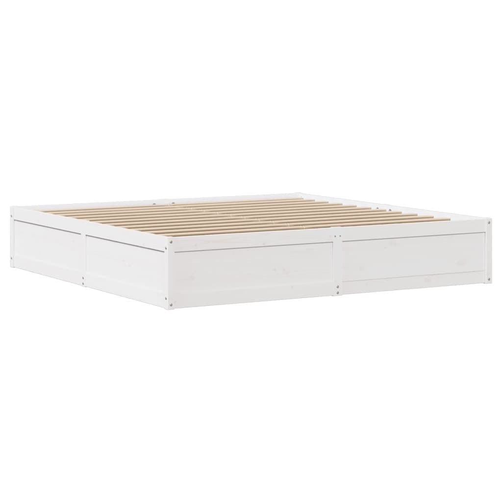 vidaXL Bed Frame without Mattress White 200x200 cm Solid Wood Pine