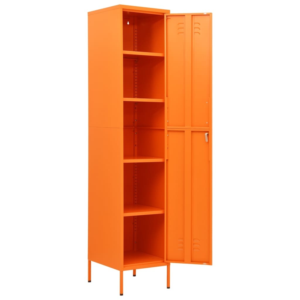 vidaXL Locker Cabinet Orange 35x46x180 cm Steel