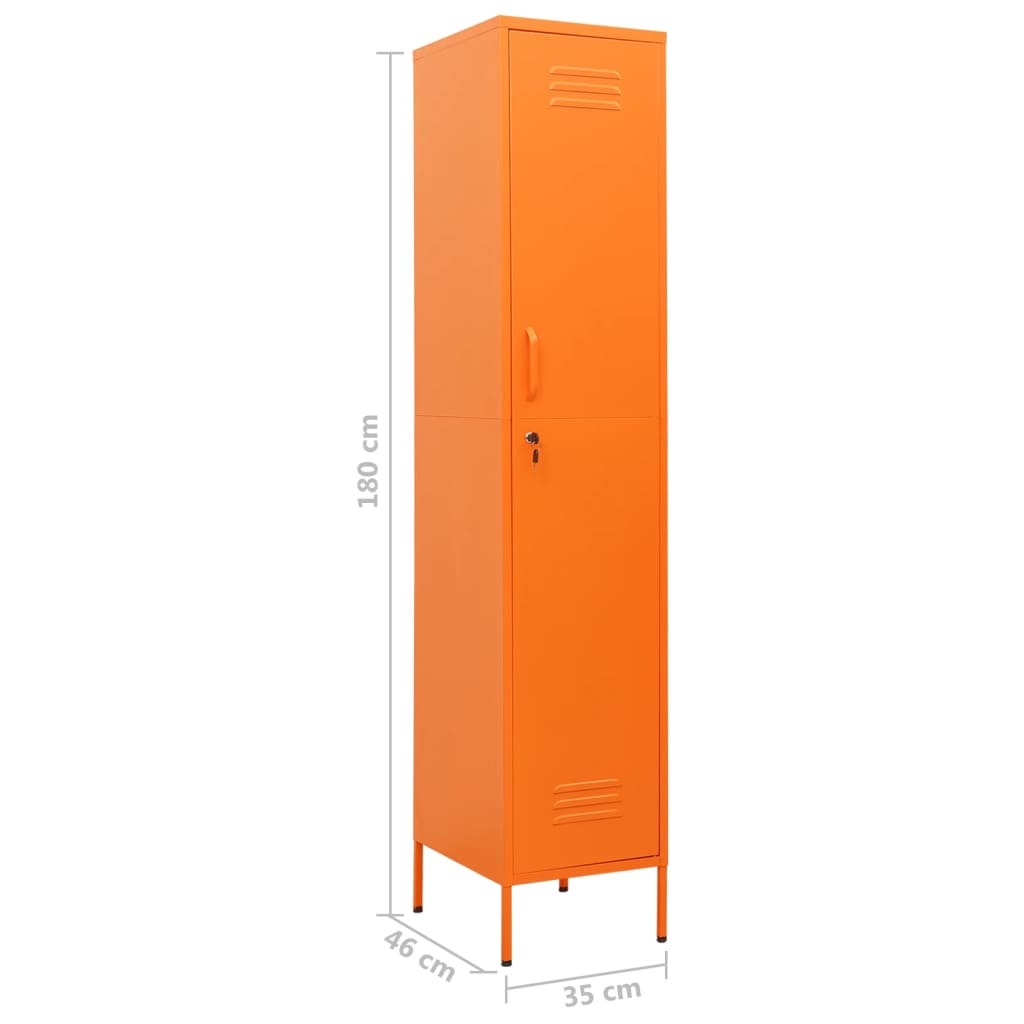 vidaXL Locker Cabinet Orange 35x46x180 cm Steel