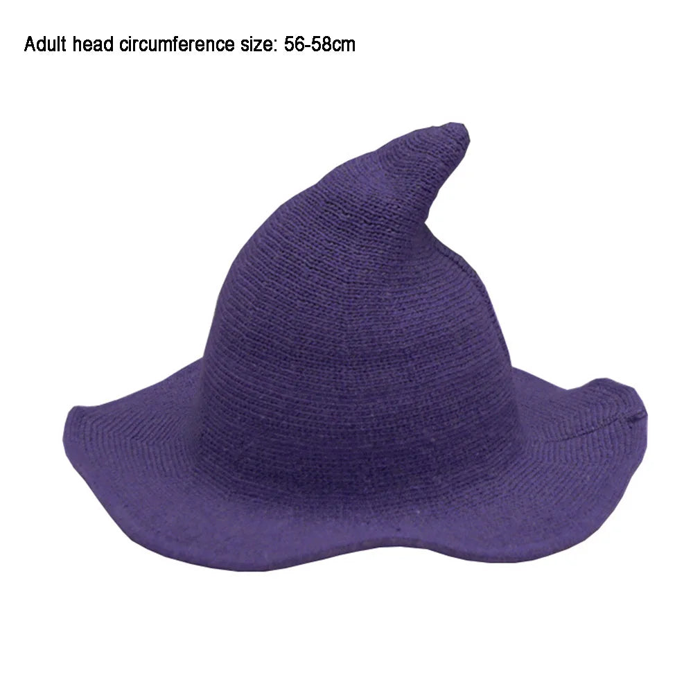 Halloween Knit Wool Wizard Hat Adult Kids Witch Caps Halloween Holiday Costume Props Festival Party Hat Halloween Decoration 할로윈