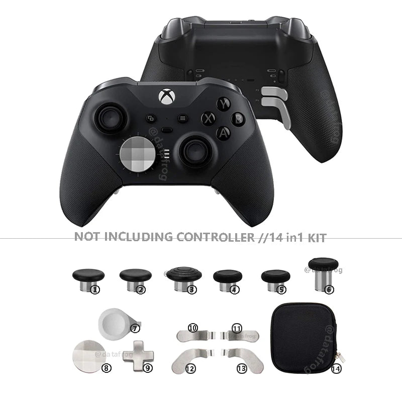 DATA FROG Metal D-Pad Trigger Paddles Replacement Thumbstick for Xbox One Elite Controller Series 2 Parts Repair Kit Accessories