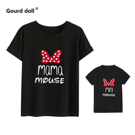 Family Tshirts Fashion Mommy and Me Clothes Baby Girl Clothes MINI and MAMA Fashion Cotton Family Look Mom Mother Kids Clothes