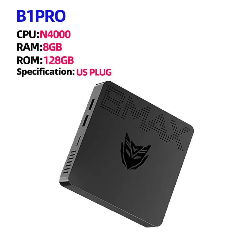 Mini PC B1PRO Windows 11 8GB RAM 128GB ROM Intel N4000 M.2 Slot Computer Dual-Band Wifi HDMI VGA Bluetooth Mini PC