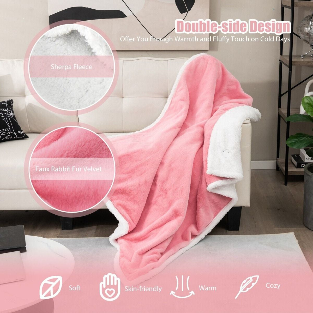 154 X 130 CM Reversible Electric Heated Blanket with 10 Heat Settings