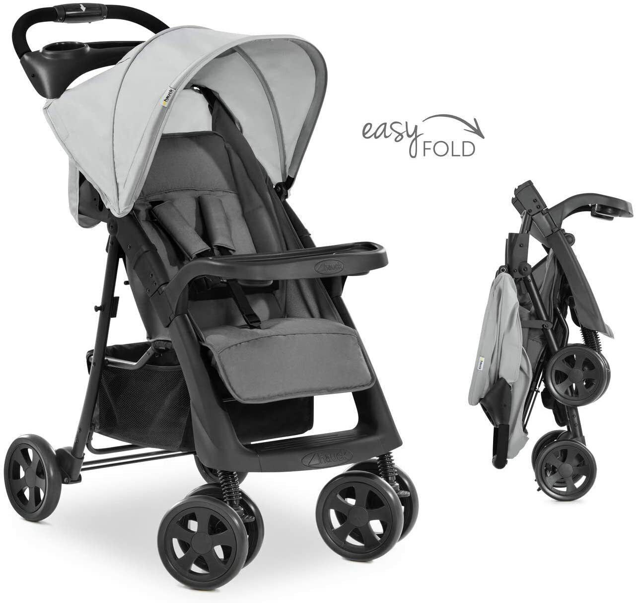 Hauck Shopper Neo II Pushchair Pram Buggy Stroller Grey+Raincover Upto 4 Years