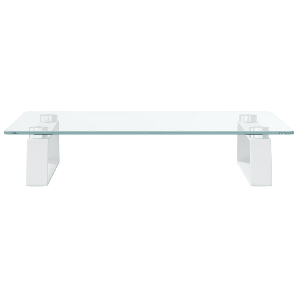 vidaXL Monitor Stand White 40x35x8 cm Tempered Glass and Metal