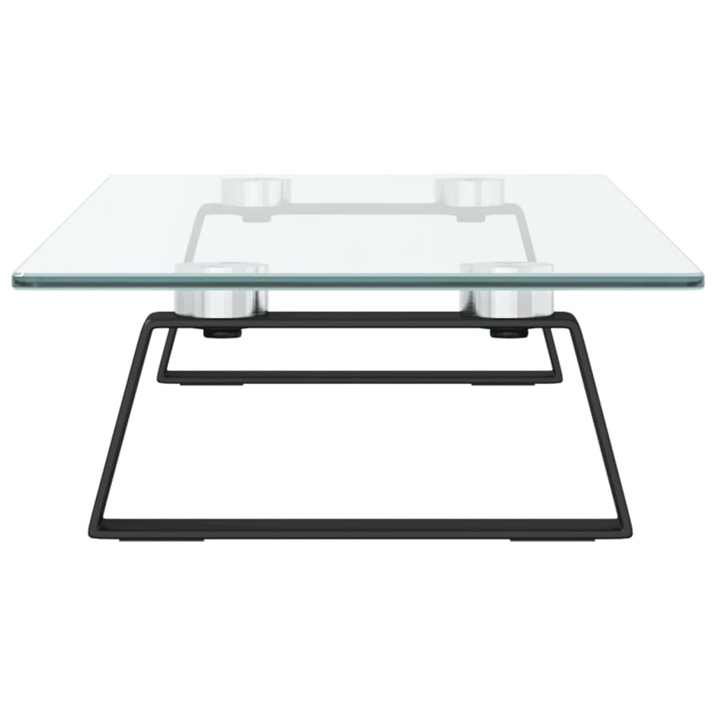 vidaXL Monitor Stand Black 60x20x8 cm Tempered Glass and Metal