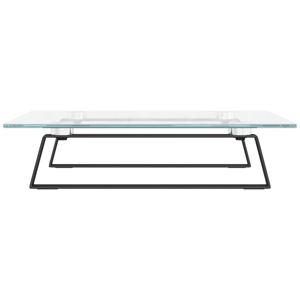 vidaXL Monitor Stand Black 40x35x8 cm Tempered Glass and Metal