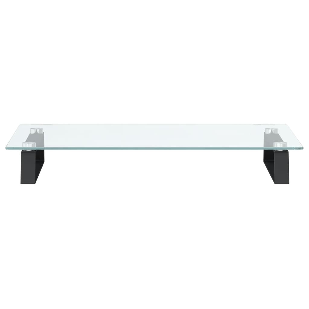 vidaXL Monitor Stand Black 60x35x8 cm Tempered Glass and Metal