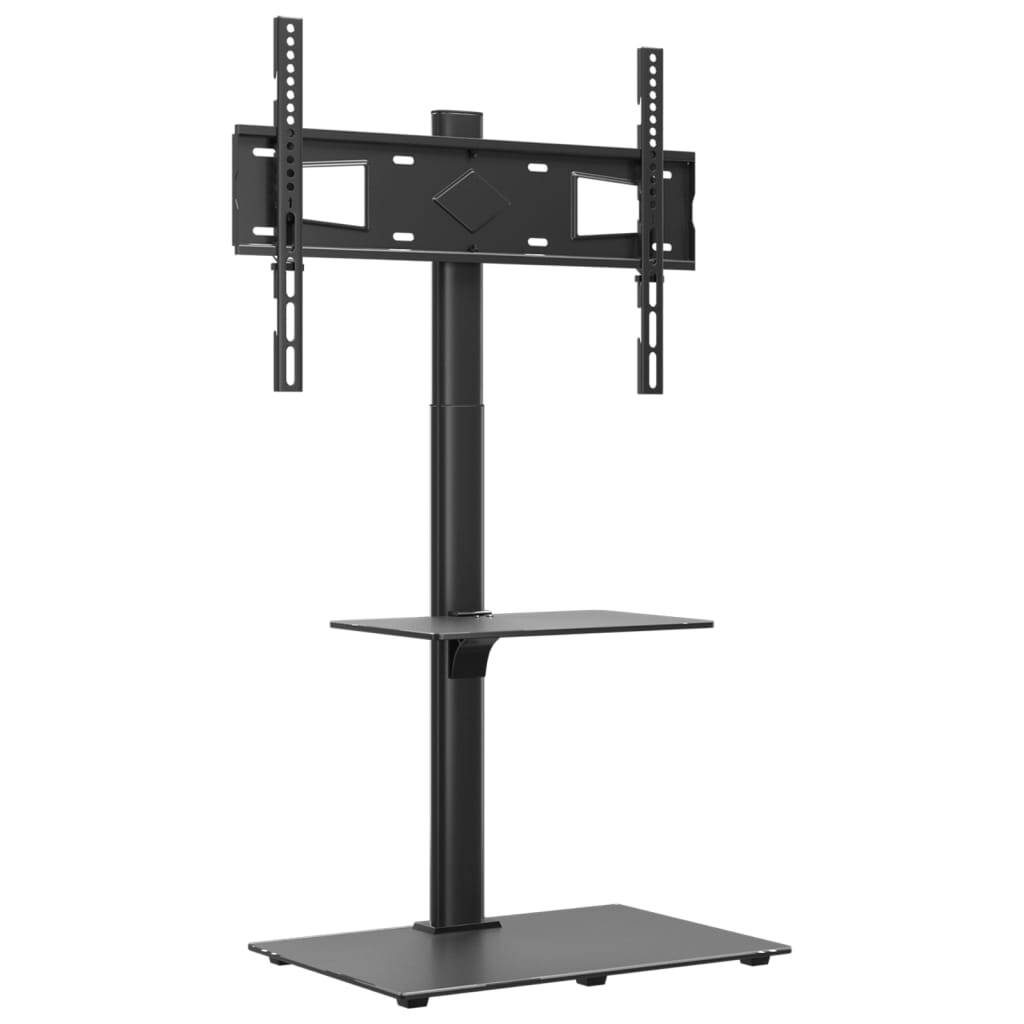 vidaXL Corner TV Stand 2-Tiers for 32-65 Inch Black