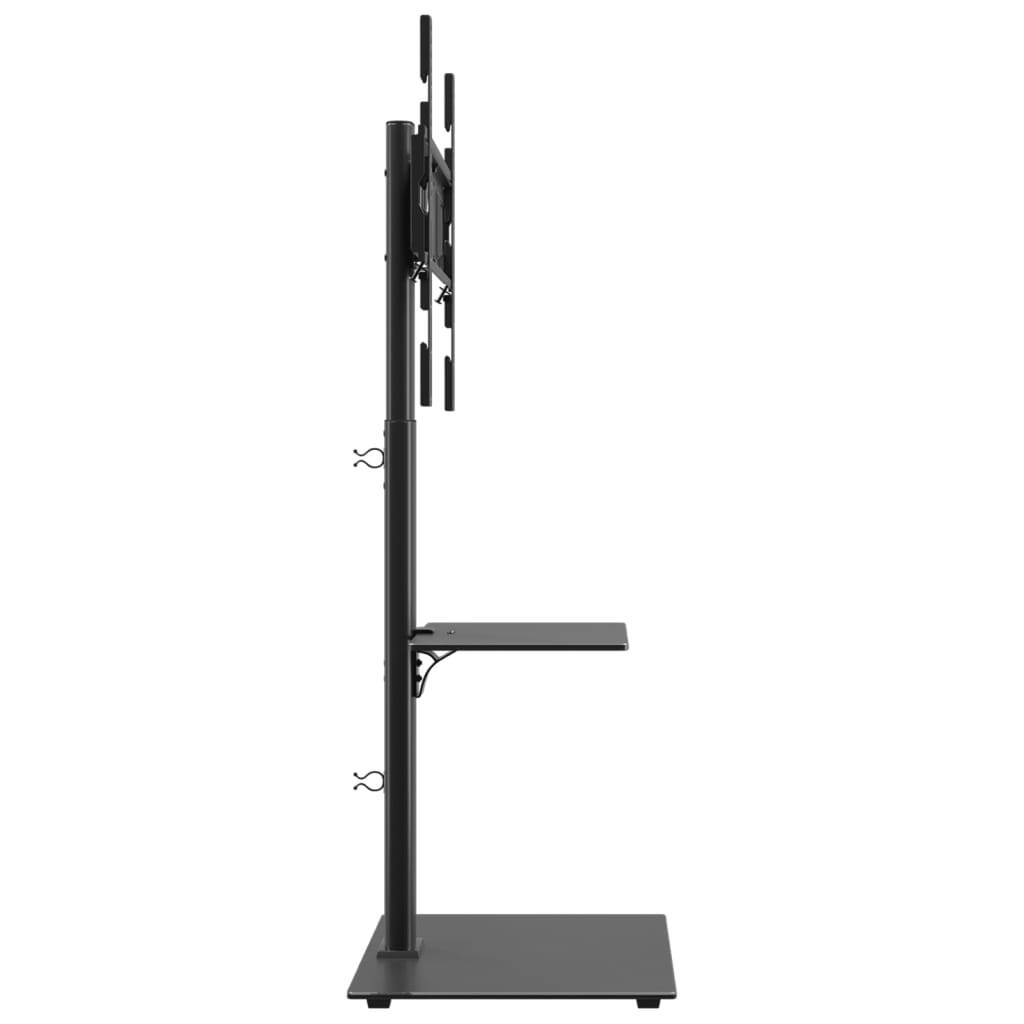 vidaXL Corner TV Stand 2-Tiers for 32-65 Inch Black