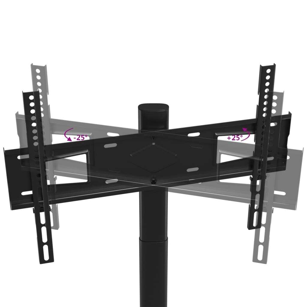 vidaXL Corner TV Stand 2-Tiers for 32-65 Inch Black