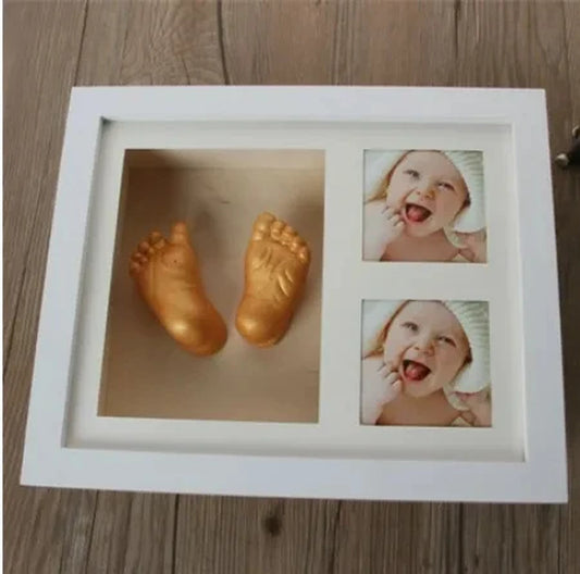 Baby Hand Foot Mold Print Photo Frame DIY 3D Plaster Casting Kit Stereo Clone Handprint Footprint Memorial Grow Record Souvenir