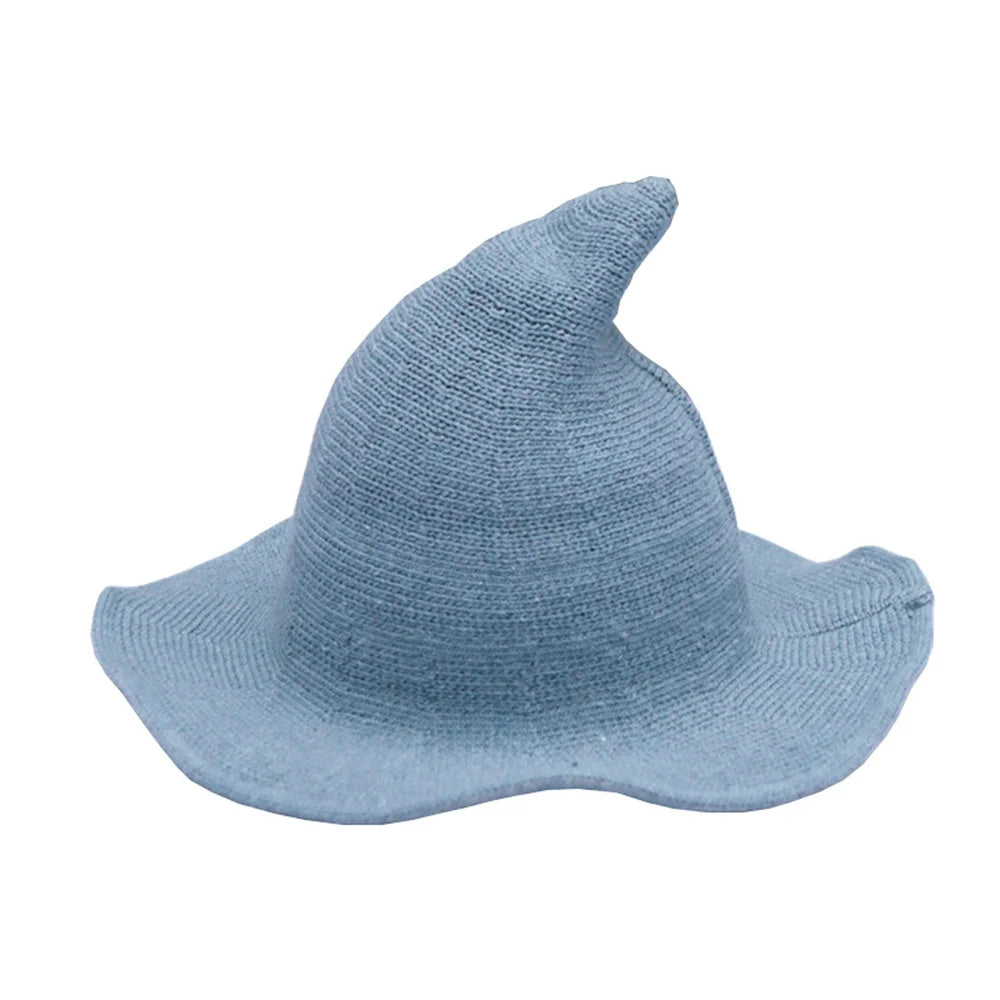 Halloween Knit Wool Wizard Hat Adult Kids Witch Caps Halloween Holiday Costume Props Festival Party Hat Halloween Decoration 할로윈