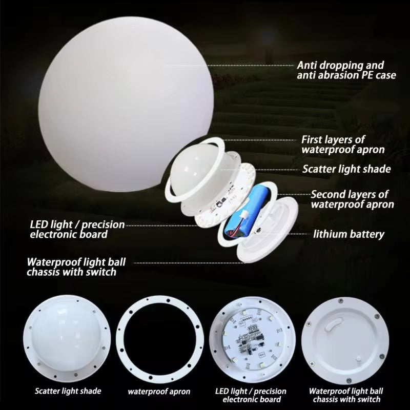 Remote Control Garden Light Street Lamps Lawn Garden Landscape Lights Outdoor Ball Lighting Garden Ball Lawn Lights