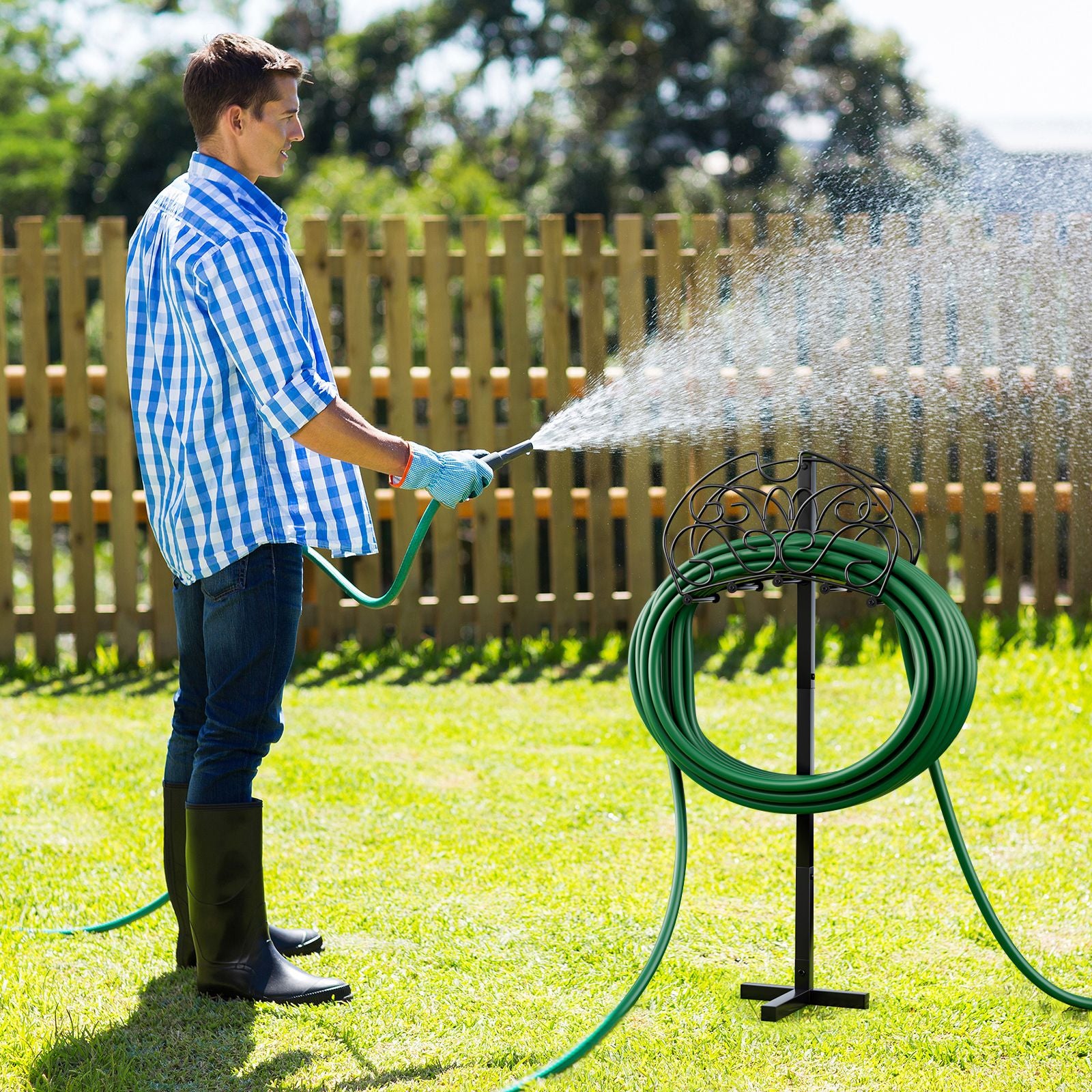 Garden Hose Holder for Outdoor Yard Garden Lawn