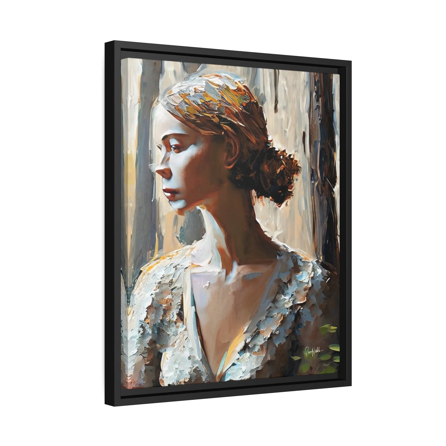 Lady Canvas Wall Art with Frame - Queennoble