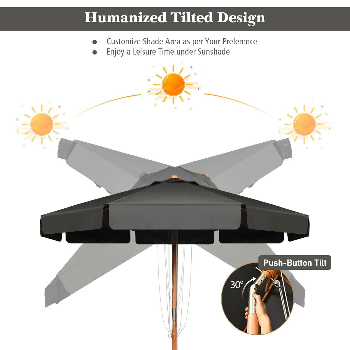 3M Garden Parasol Umbrella Garden Outdoor Sun Shade