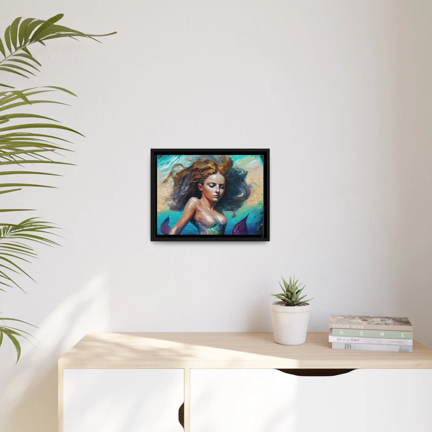 Canvas Wall Art - Mermaid Portrait by Queennoble