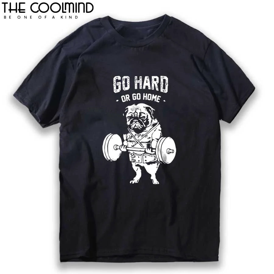 100% Cotton Casual Pug Life Mens T Shirts Fashion Go Home or Go Hard Men Tshirt Men'S Tee Shirts Tops Men T-Shirt Men Tee Shirts