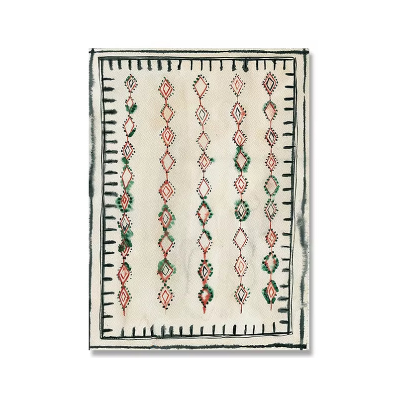 Abstract Neutral Boho Moroccan Rug Art Canvas Painting Wall Art Picture Geometric Prints Home Bohemia Poster Wall Artwork Decor