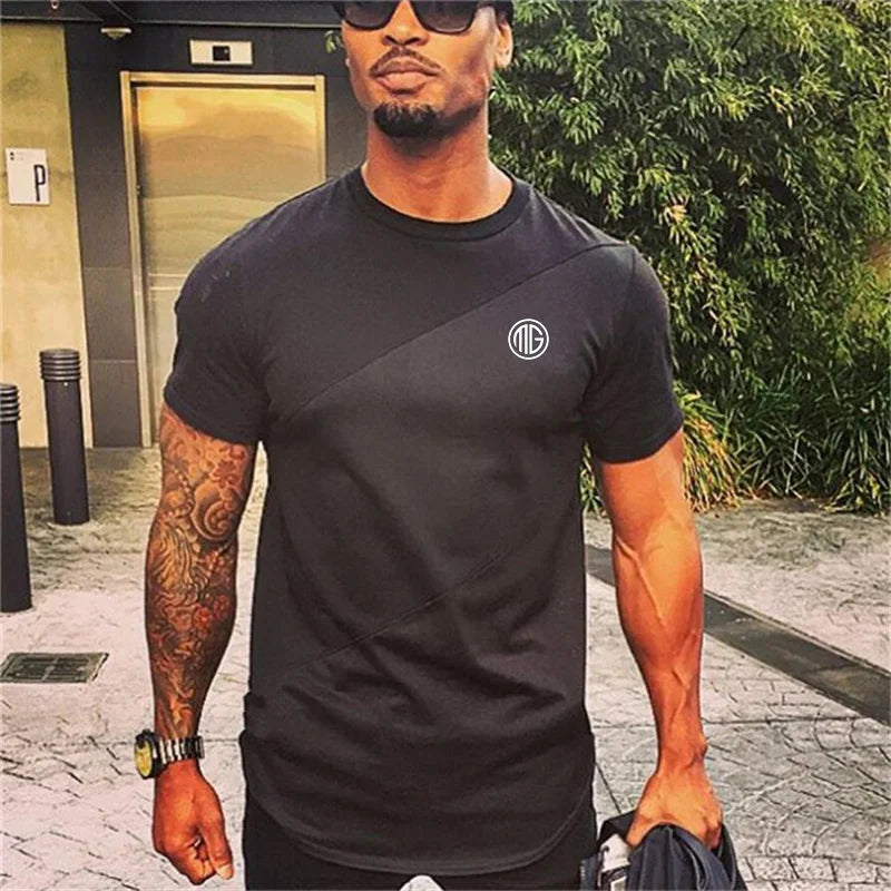 Brand Mens Muscle T Shirt Bodybuilding Fitness Men Tops Cotton Singlets plus Big Size Tshirt Cotton Mesh Short Sleeve Tshirt